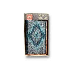NIB Tony Lama Rodeo Wallet Blue Aztec Genuine Leather RFID‎ Western Checkbook